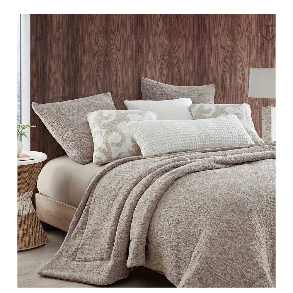 Sunday Citizen Snug Comforter‎ King Taupe Textured Bedding A03020680 NEW
